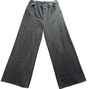 GAP Fleece Wide Leg Sweatpants Men Large Tall Charcoal Gray‎ High Rise Lounge